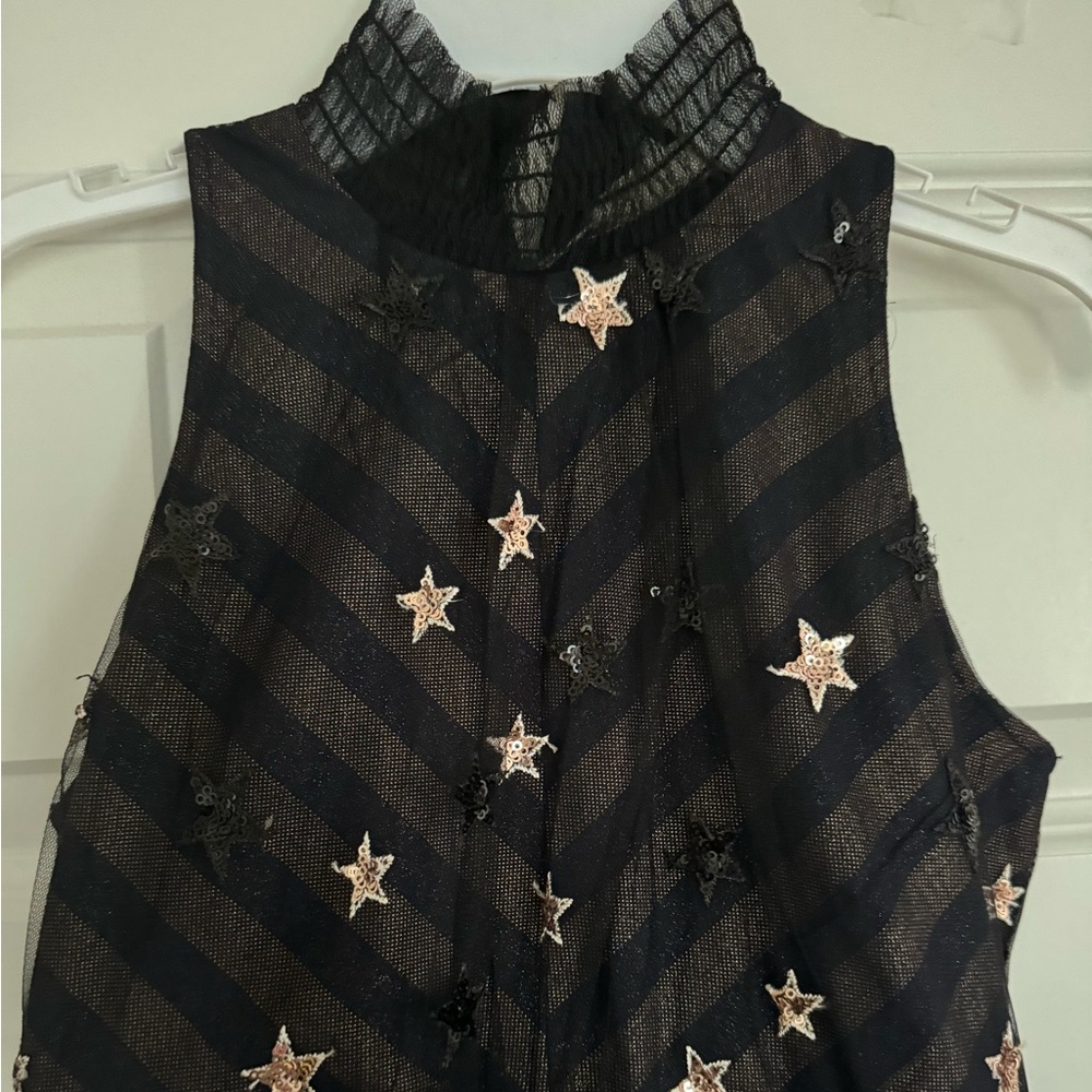 Hannah Banana Sequin Star Mesh Halter Dress - Picture 9 of 10